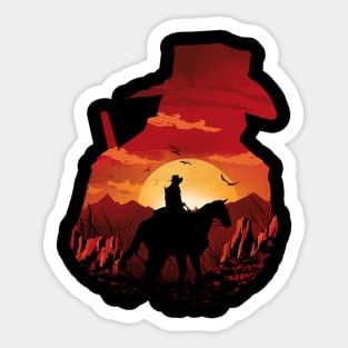 Red Sunset Sticker